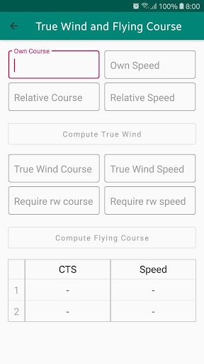 RelVel Calculator Screen 2