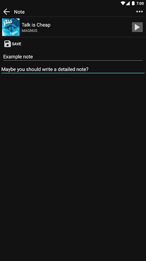 SpotiNotes - Notes for Spotify Screen 3