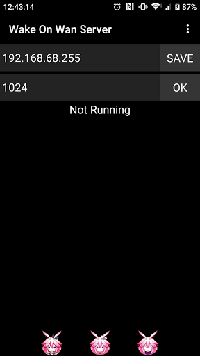 Android application Wake On Wan Server screenshort