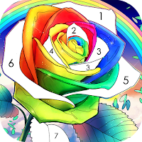 Flower coloring games-Color by number offline