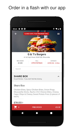 Android application G & T's Burgers screenshort