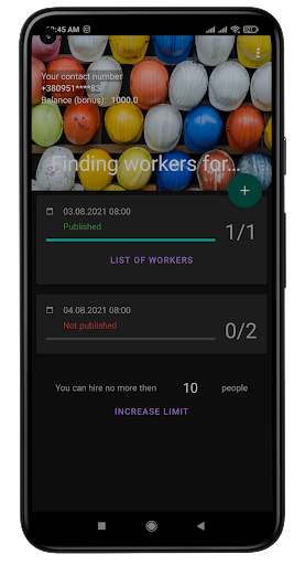 Android application Worker near me. Worker finder screenshort
