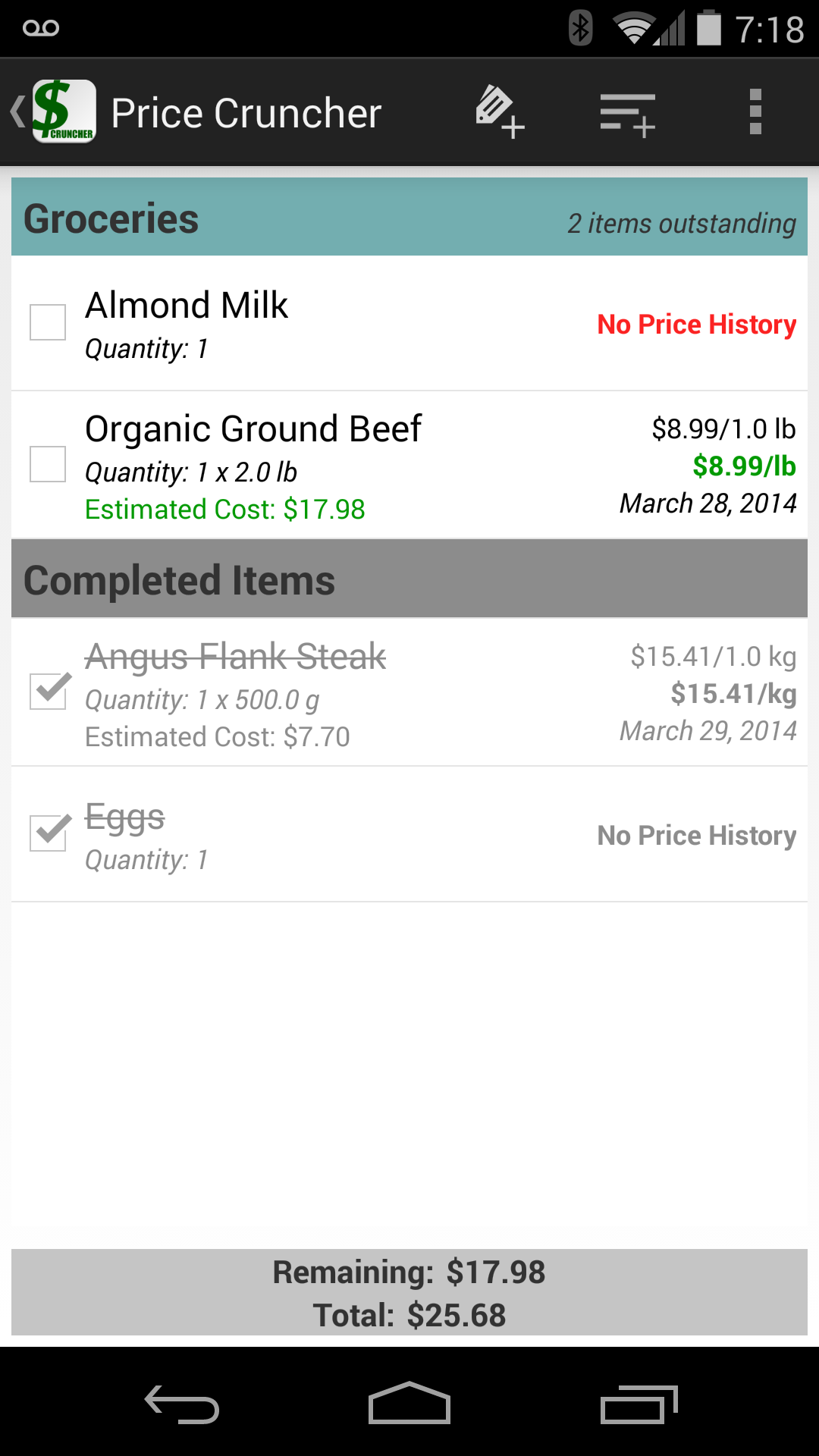 Android application Price Cruncher Pro Unlocker screenshort