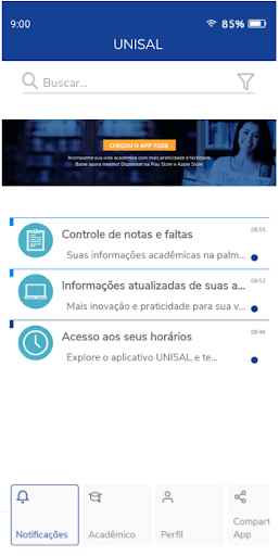 APP UNISAL Screen 2