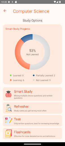 Android application StudySense screenshort