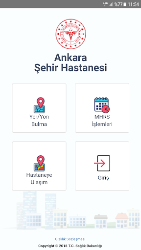 Android application Ankara Şehir Hastanesi screenshort