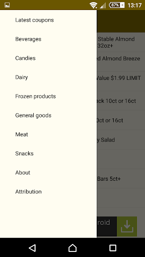 Grocery Coupons Screen 2