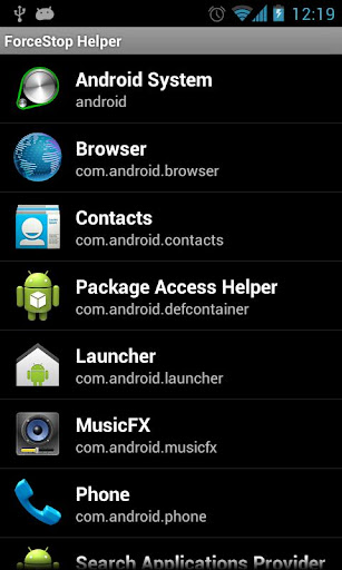 Android application ForceStop Helper screenshort