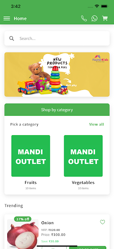 Android application MANDI OUTLET screenshort