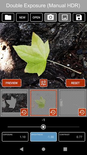 Android application Double Exposure (Manual HDR) screenshort