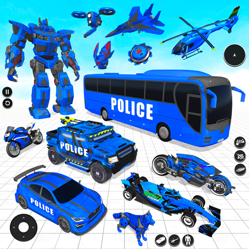 Police Bus Robot Car Games