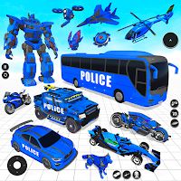 Police Robot Bus: Car Games