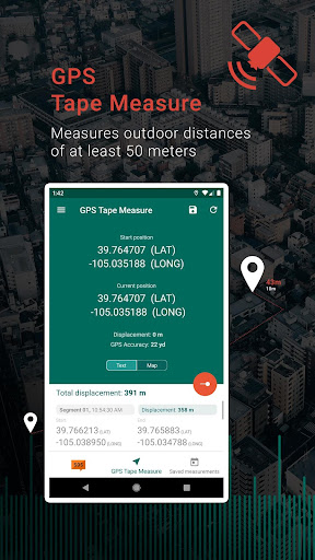Android application My GPS Tape Measure screenshort