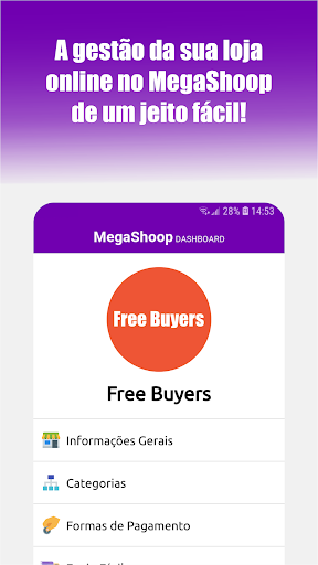 Android application MegaShoop DashBoard screenshort