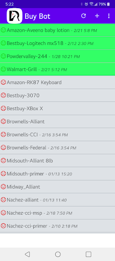 Android application Buy Bot screenshort