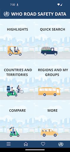 Android application WHO Road Safety Data screenshort