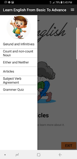 Android application Learn English screenshort