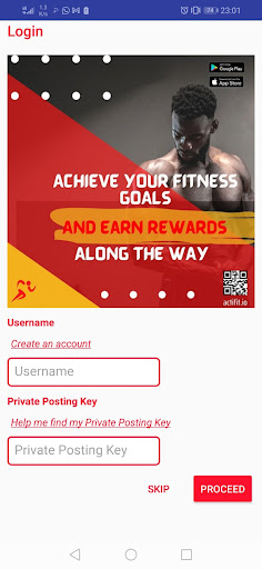 Android application Actifit screenshort