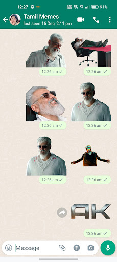 Ajith Thunivu Stickers Screen 2