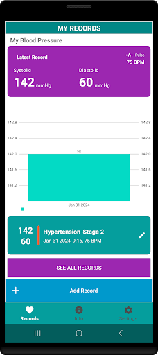 Screenshot of Blood Pressure Monitor
