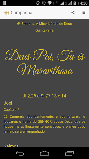 Android application Campanha de Louvor screenshort