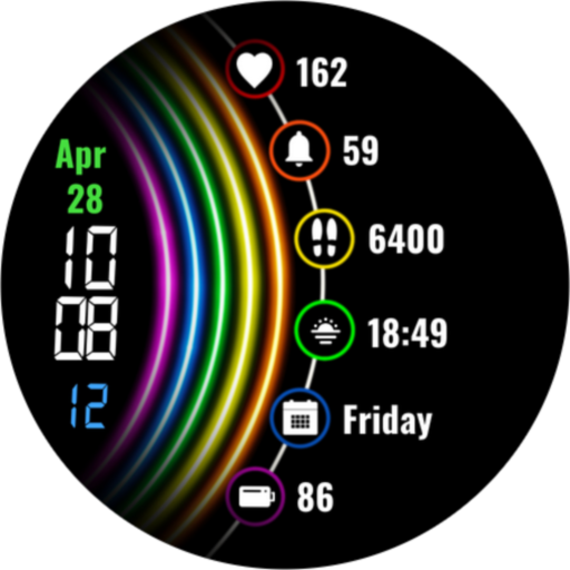 Neon Rainbow Watch Face logo