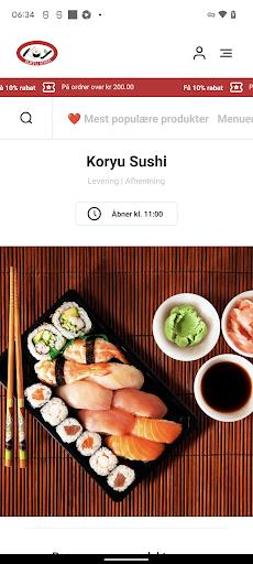 Android application Koryu Sushi screenshort