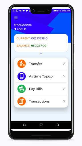 Android application Triple A Mobile Banking App screenshort
