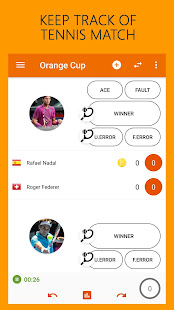 Orange Cup Tennis Score Keeper