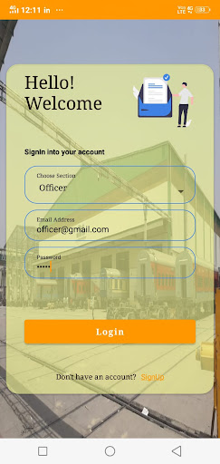 Android application Coach Inspection screenshort