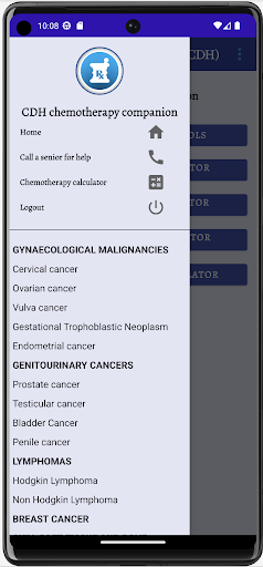 Android application CDH chemotherapy companion screenshort