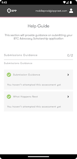 Android application BTC Advocacy Scholarships screenshort