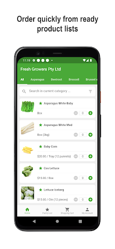 Android application Fresh Growers screenshort