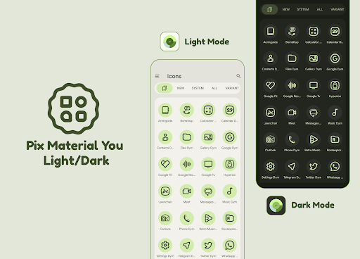 Pix Material You Light/Dark Screen 2