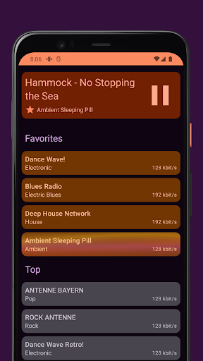 Android application Radiline screenshort