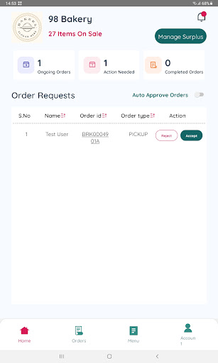 Android application Barakah Restaurant screenshort