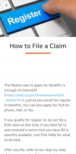 Guide for PUA Unemployment Screen 3
