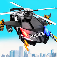 Flying Helicopter Police Car Transform Robot Game