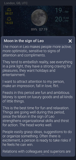 Moon Assistant Lunar calendar Screen 3