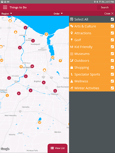 Screenshot of Visit Rochester, NY