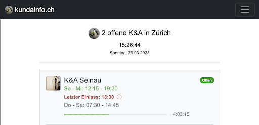 Android application kundainfo.ch screenshort