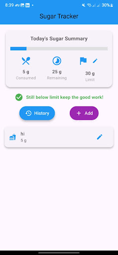 Sugar Intake Tracker
