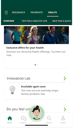 Android application Sanitas Portal screenshort