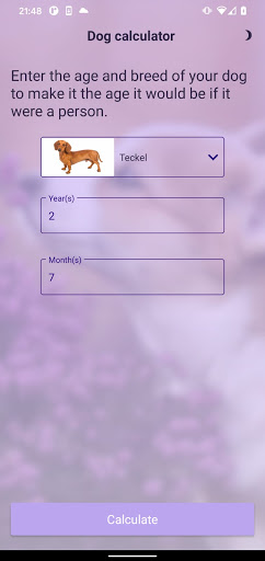 Dog calculator Screen 2