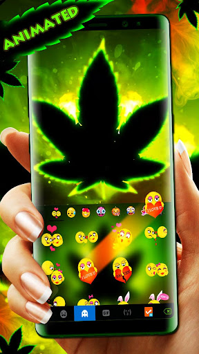 Neon Green Leave Theme Screen 3