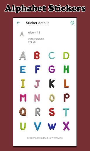 Alphabets Stickers For Whatsapp - WAStickersApps