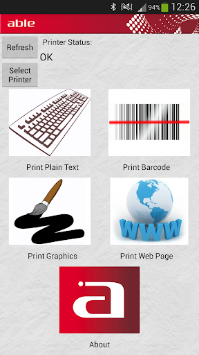 Android application Able Bluetooth Print screenshort