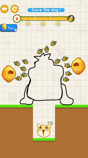 Android application Draw Lines & Save Dog screenshort
