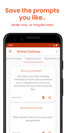 Screenshot of Writing Challenge - Writing Pr