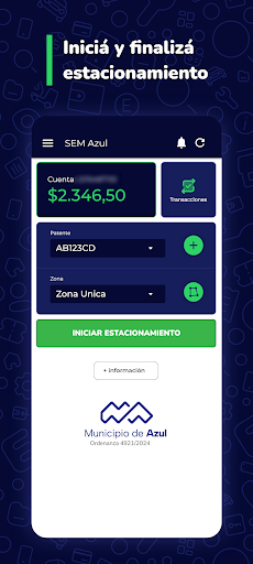 Android application SEM Azul screenshort